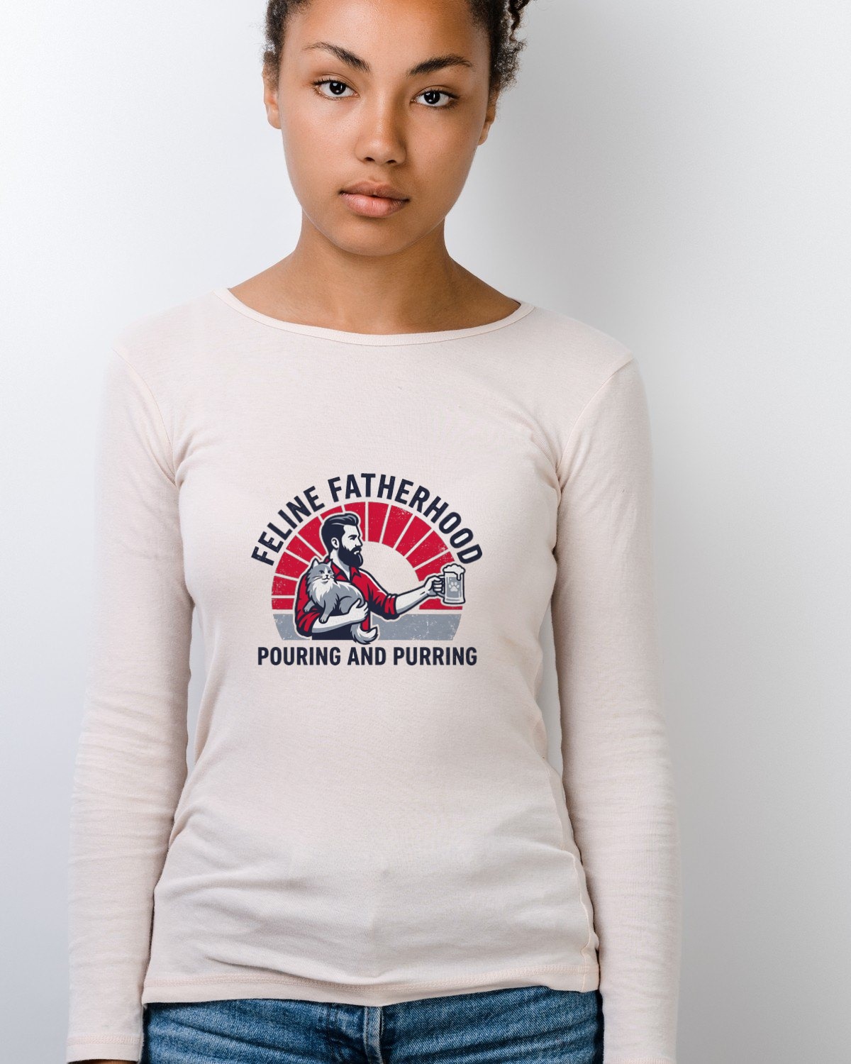 Feline Fatherhood Brewing Co. Long Sleeve — lifestyle photo