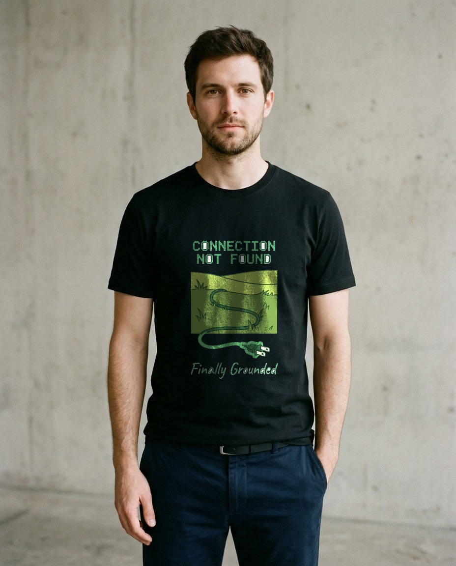 Connection Lost Grassy Hill Tee — lifestyle photo