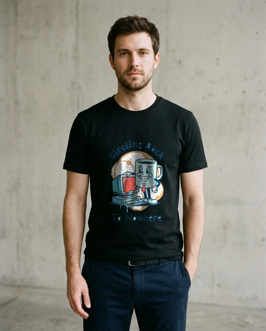 Circling Back To Nowhere Mascot Tee — lifestyle photo