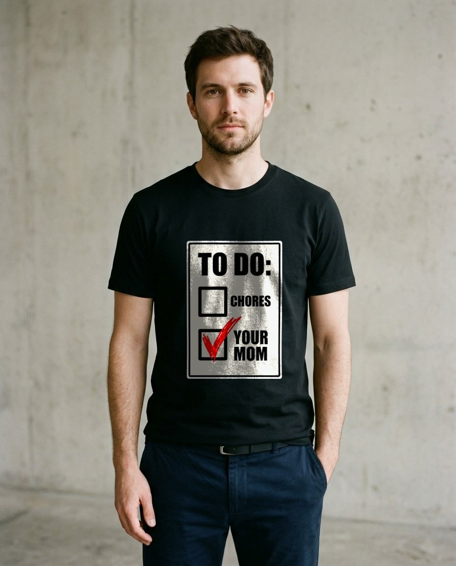 Aggressive Red Checkmark Your Mom Joke — lifestyle photo