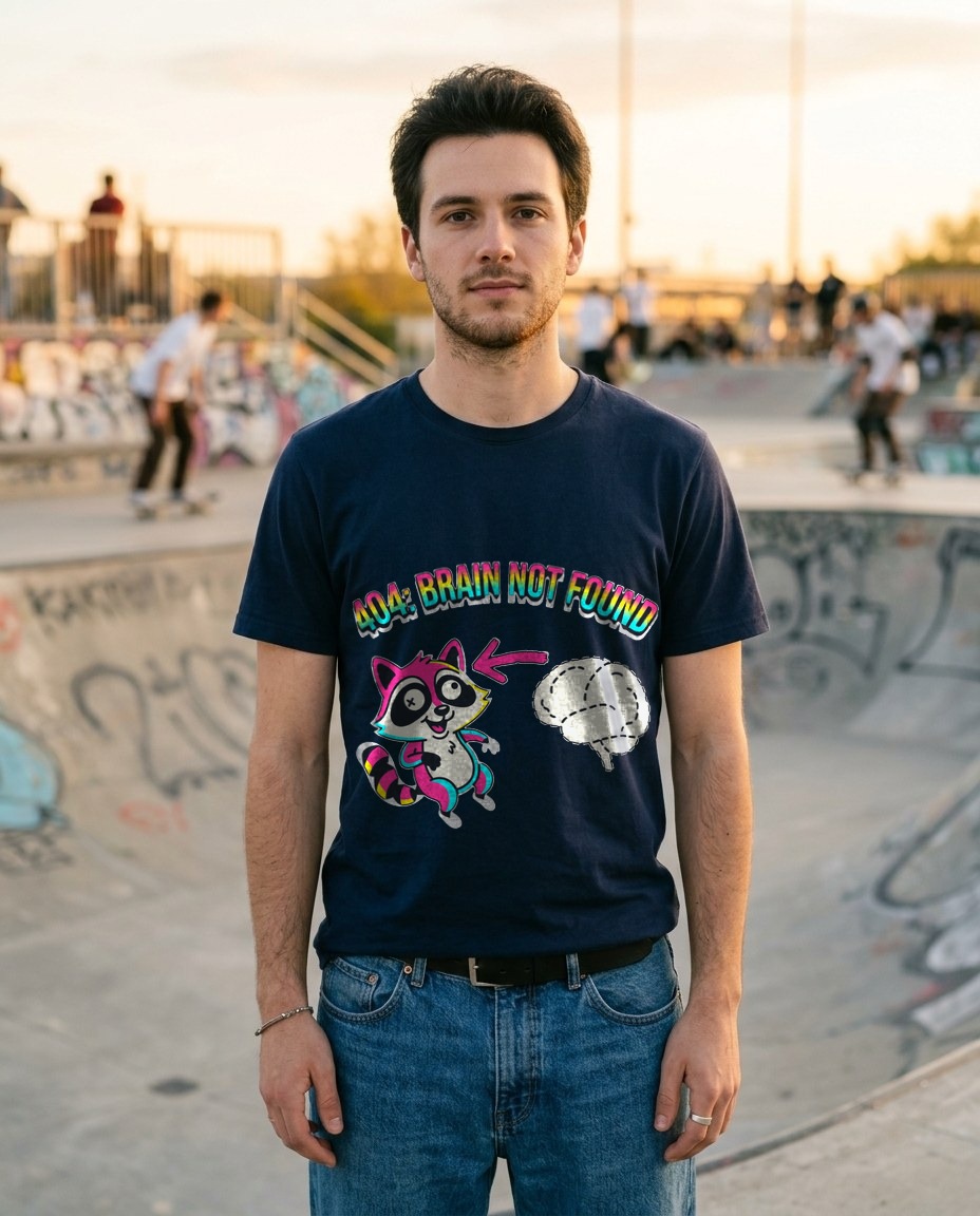 404 Brain Not Found Raccoon — lifestyle photo