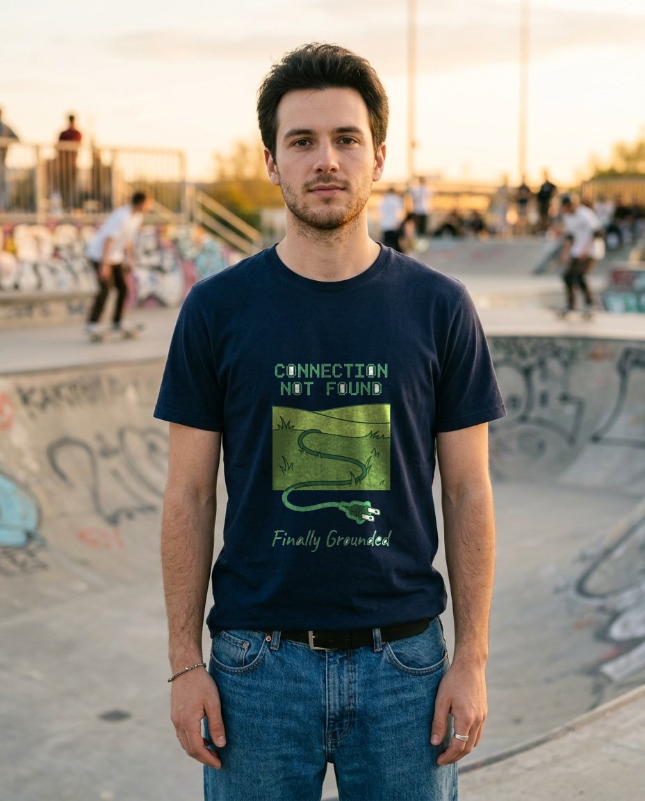 Connection Lost Grassy Hill Tee — lifestyle photo