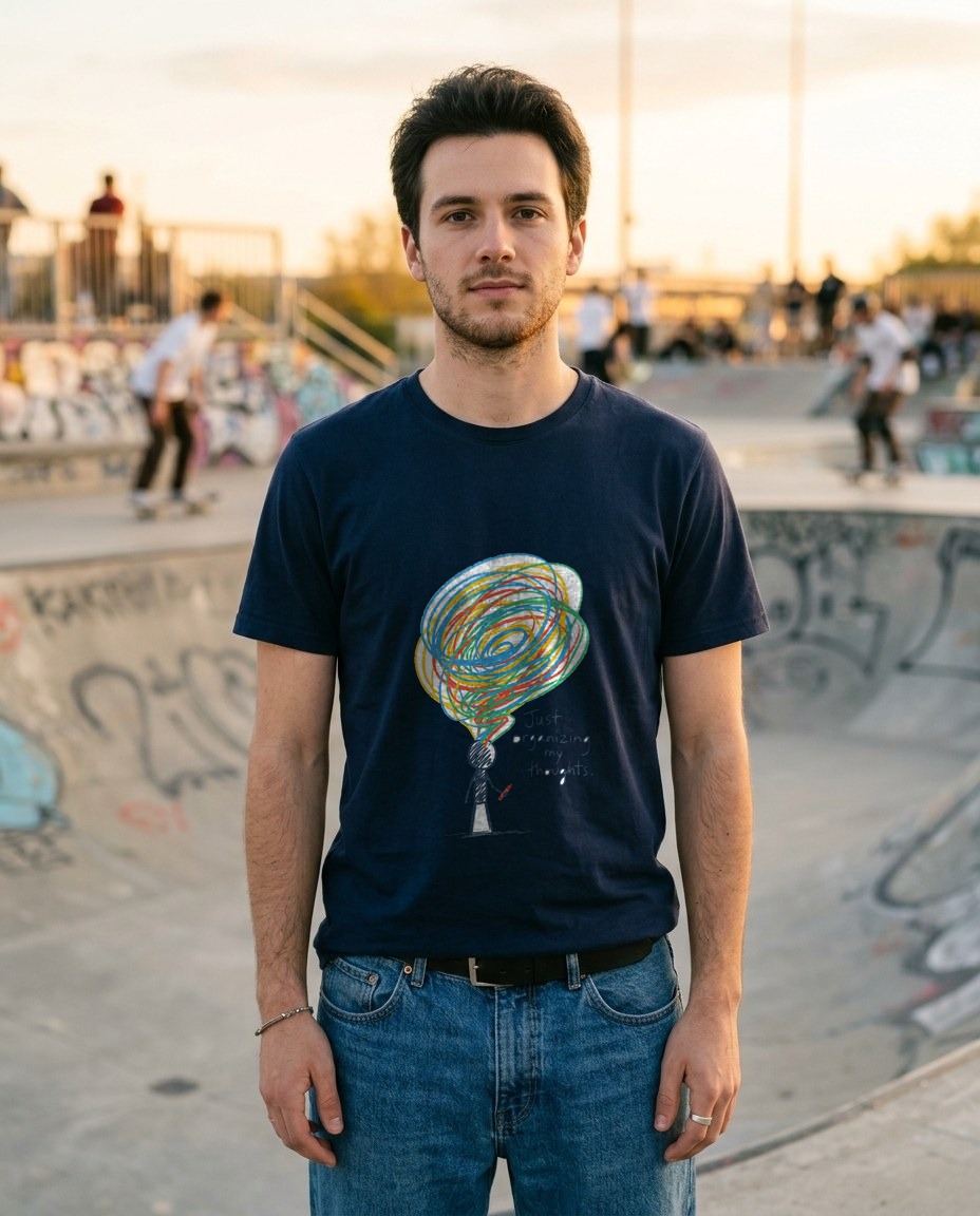 Organizing My Chaos Crayon Tee — lifestyle photo