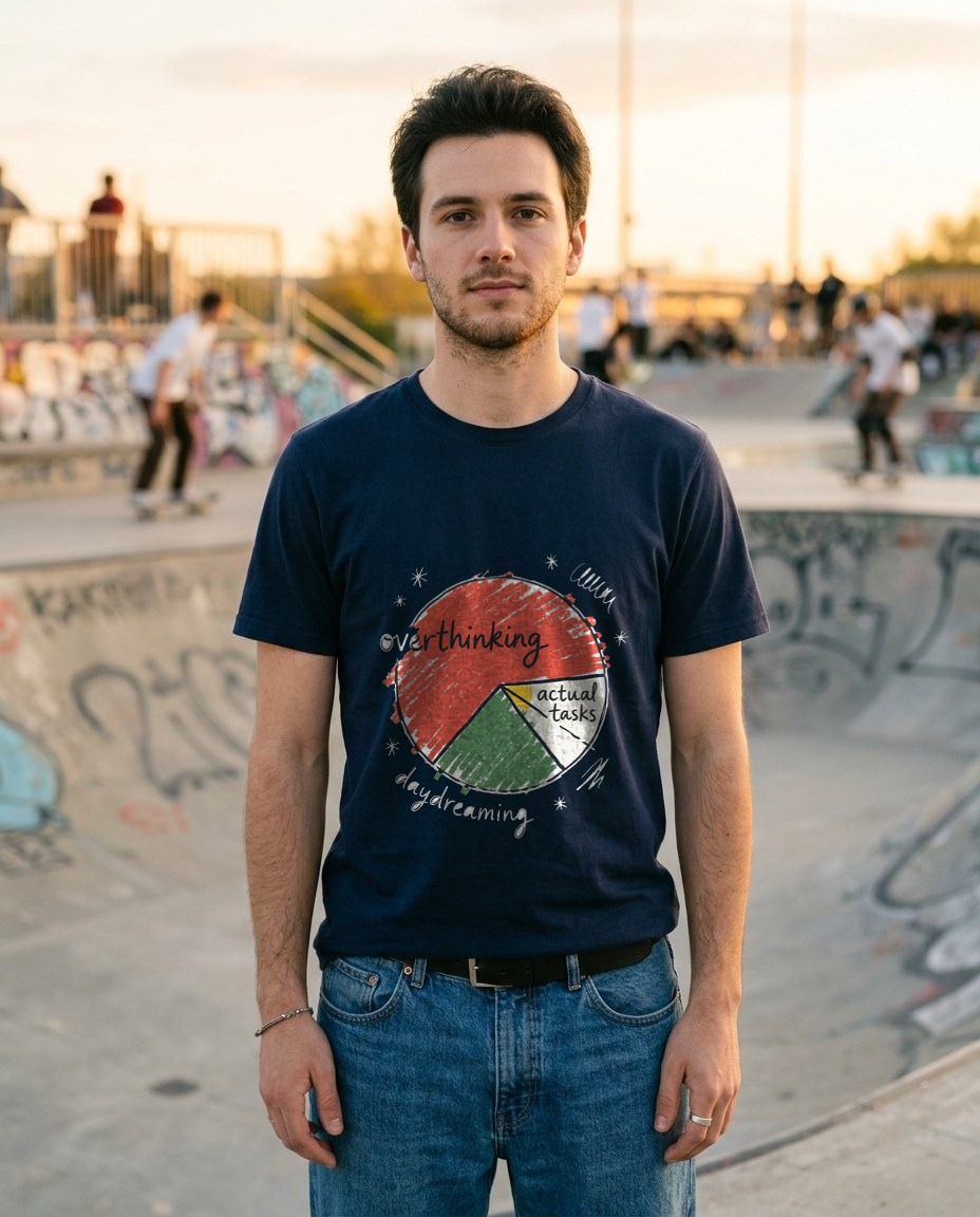Wobbly Pie Chart Of Priorities Tee — lifestyle photo