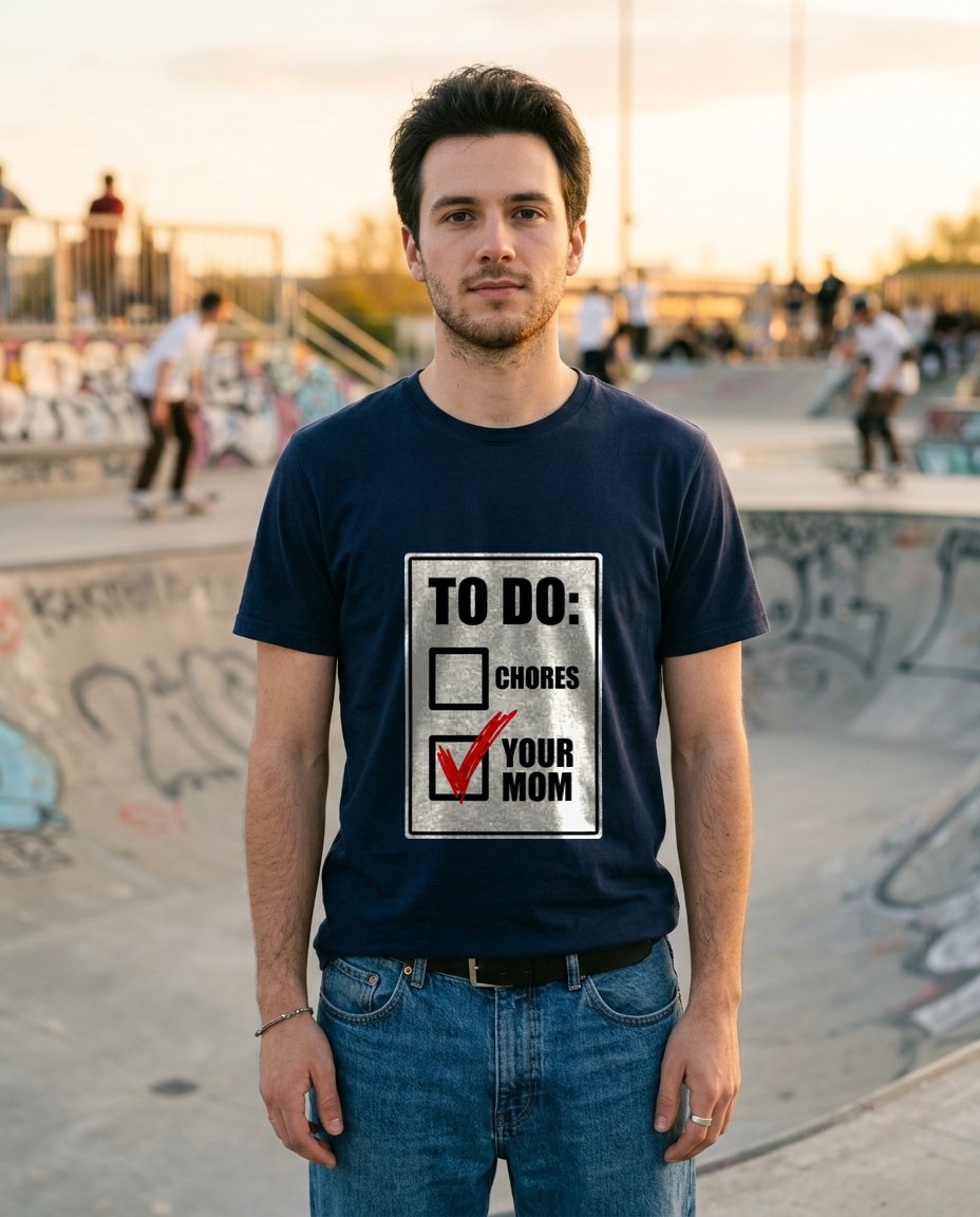 Aggressive Red Checkmark Your Mom Joke — lifestyle photo