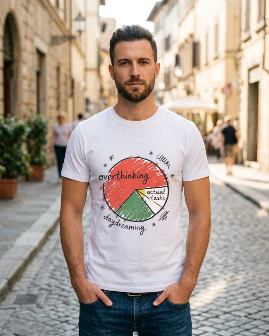 Wobbly Pie Chart Of Priorities Tee — lifestyle photo