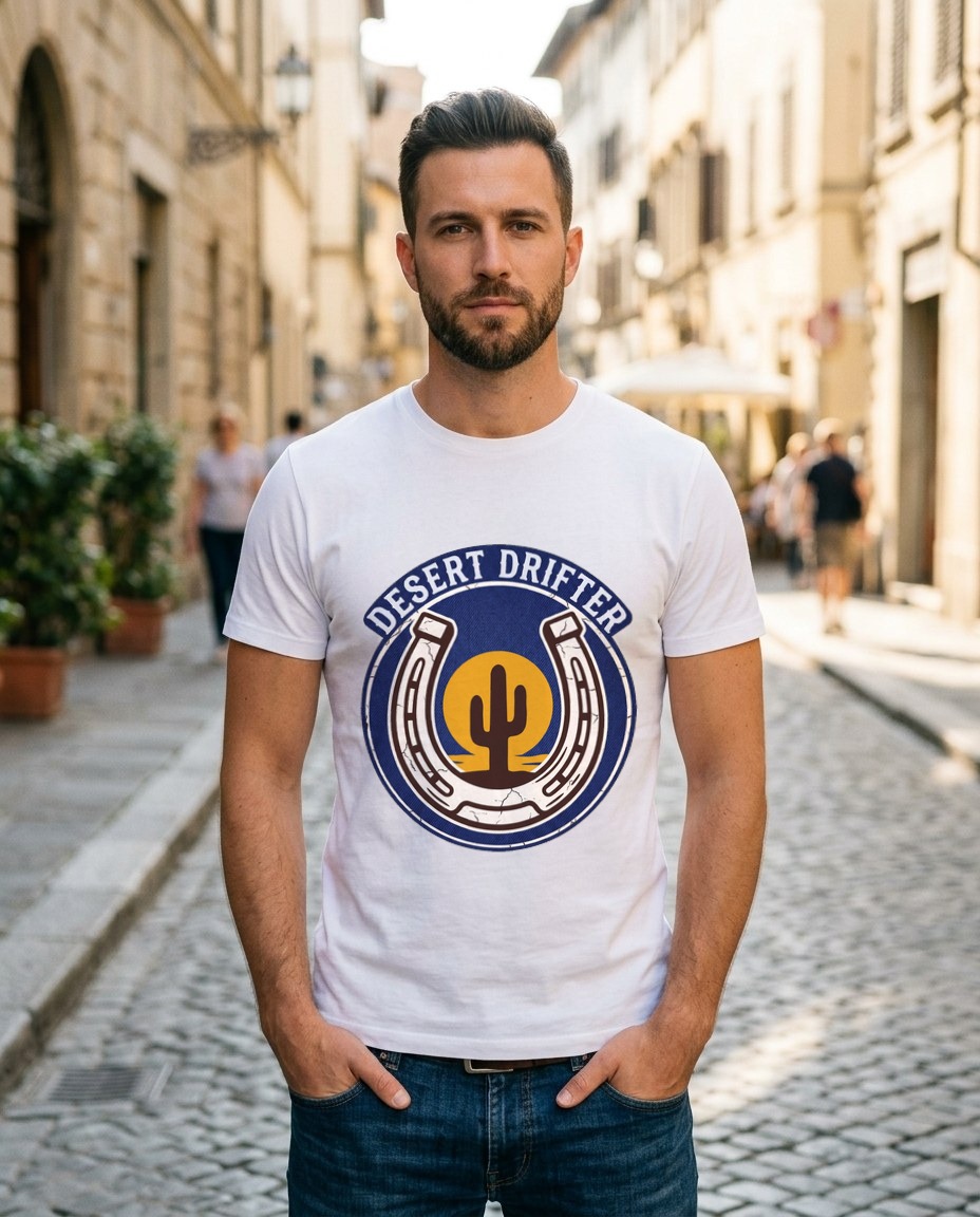 Desert Drifter Vintage Ranch Badge — lifestyle photo