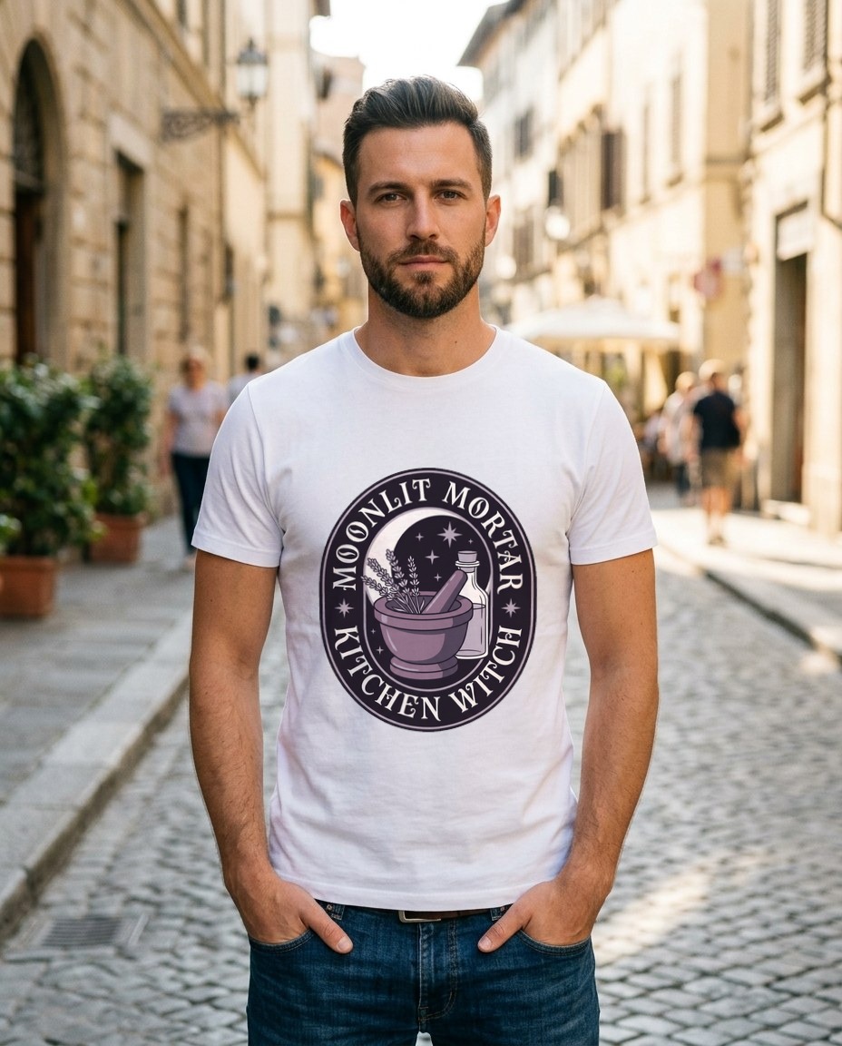 Moonlit Mortar Kitchen Witch — lifestyle photo
