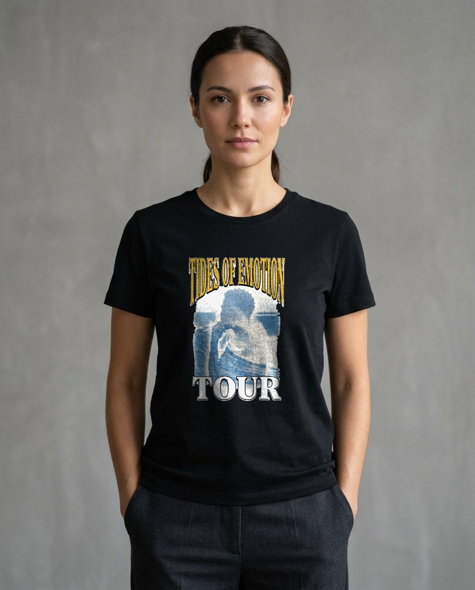 Tides Of Emotion Bootleg Collage Tee — lifestyle photo
