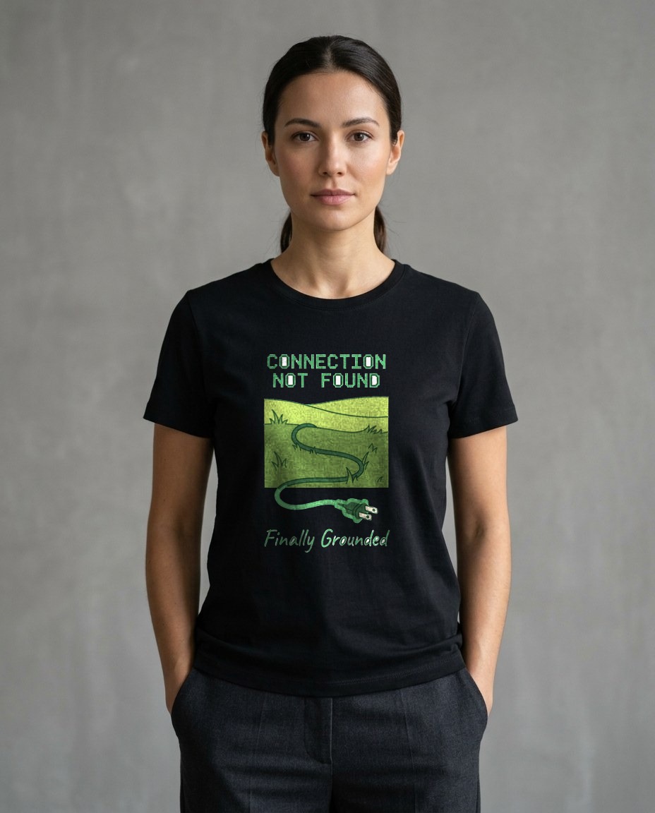Connection Lost Grassy Hill Tee — lifestyle photo