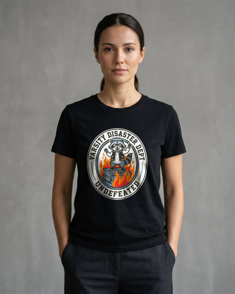 Varsity Disaster Dept Mascot Badge — lifestyle photo
