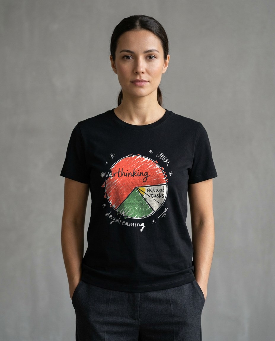 Wobbly Pie Chart Of Priorities Tee — lifestyle photo