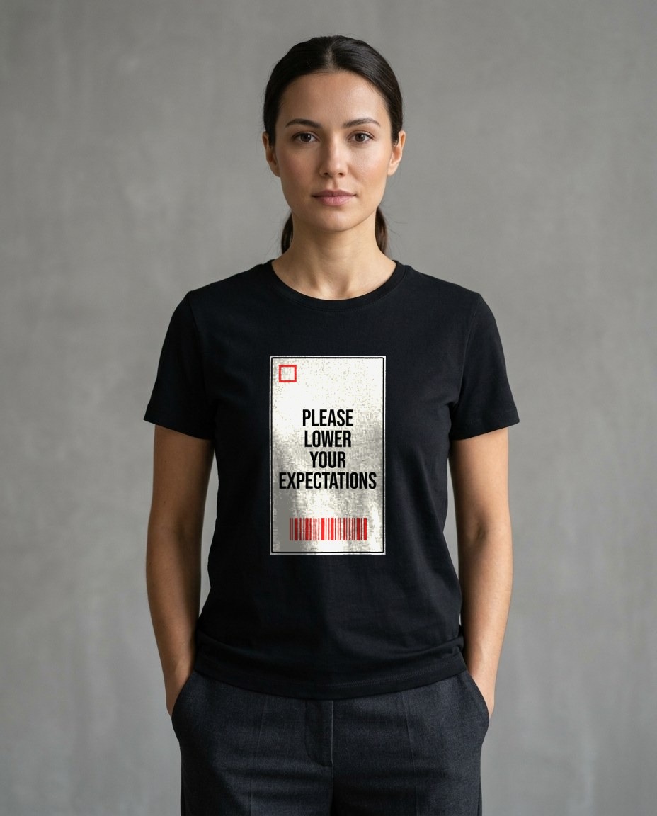 Lower Expectations Receipt Tee — lifestyle photo