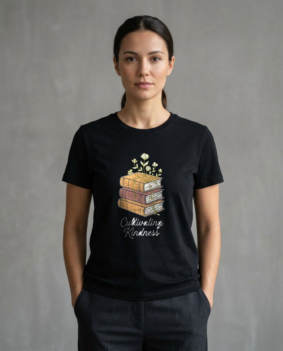 Cultivating Kindness Floral Book Stack — lifestyle photo