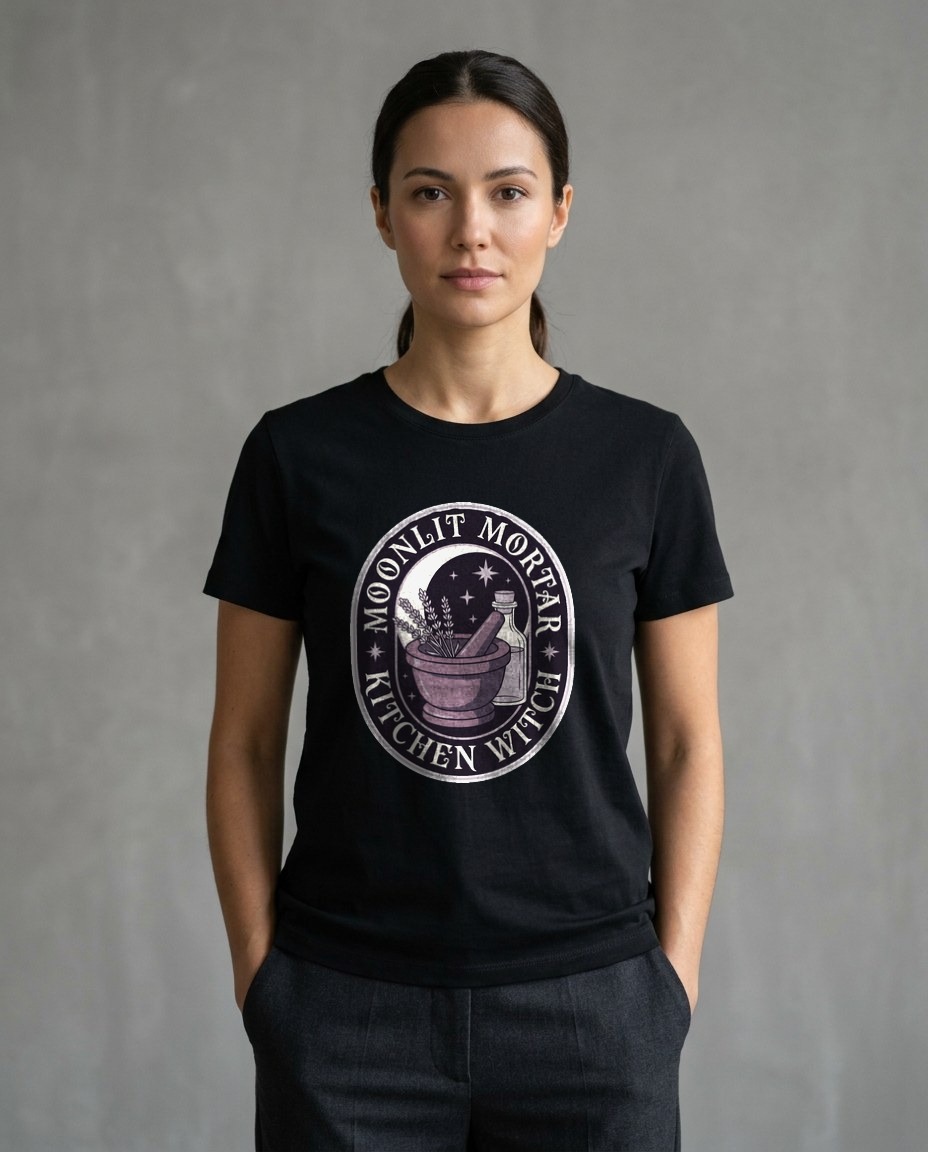 Moonlit Mortar Kitchen Witch — lifestyle photo