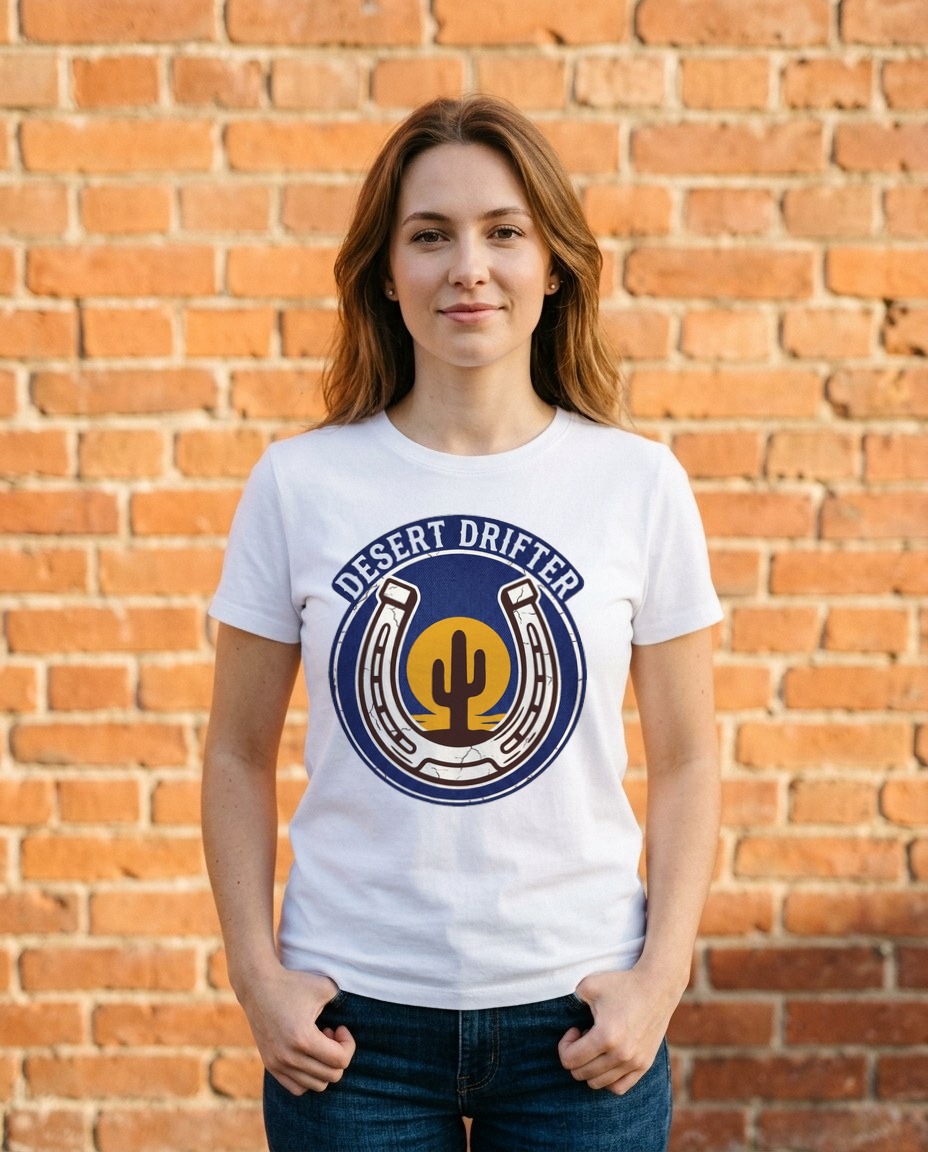 Desert Drifter Vintage Ranch Badge — lifestyle photo